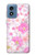 S3036 ピンクフラワーフローラ Pink Sweet Flower Flora Motorola Moto G Play 4G (2024) バックケース、フリップケース・カバー