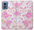 S3036 ピンクフラワーフローラ Pink Sweet Flower Flora Motorola Moto G Play 4G (2024) バックケース、フリップケース・カバー