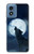 S3693 グリムホワイトウルフ満月 Grim White Wolf Full Moon Motorola Moto G Play 4G (2024) バックケース、フリップケース・カバー