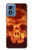 S3881 ファイアスカル Fire Skull Motorola Moto G Play 4G (2024) バックケース、フリップケース・カバー