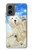 S3794 北極シロクマはシールに恋するペイント Arctic Polar Bear and Seal Paint Motorola Moto G 5G (2024) バックケース、フリップケース・カバー