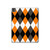 S3421 黒 オレンジ 白 アーガイルプラッド Black Orange White Argyle Plaid iPad Pro 13 (2024) タブレットケース