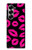 S2933 ピンクの唇のキス Pink Lips Kisses on Black Samsung Galaxy Z Fold 6 バックケース、フリップケース・カバー