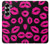 S2933 ピンクの唇のキス Pink Lips Kisses on Black Samsung Galaxy Z Fold 6 バックケース、フリップケース・カバー