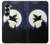 S3289 飛豚 満月 Flying Pig Full Moon Night Samsung Galaxy Z Fold 6 バックケース、フリップケース・カバー