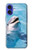 S1291 イルカ Dolphin iPhone 16 バックケース、フリップケース・カバー