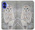 S1566 白フクロウ シロフクロウ Snowy Owl White Owl iPhone 16 バックケース、フリップケース・カバー
