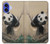 S2210 パンダふわふわアートの絵画 Panda Fluffy Art Painting iPhone 16 バックケース、フリップケース・カバー