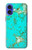 S2377 ターコイズの宝石用原石のグラフィックプリント Turquoise Gemstone Texture Graphic Printed iPhone 16 バックケース、フリップケース・カバー