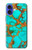 S2688 アクアターコイズ宝石グラフィックプリント Aqua Copper Turquoise Gemstone Graphic Printed iPhone 16 バックケース、フリップケース・カバー