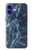 S2799 ライトブルーマーブルストーン グラフィックプリント Light Blue Marble Stone Texture Printed iPhone 16 バックケース、フリップケース・カバー