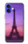S3447 エッフェルパリの夕日 Eiffel Paris Sunset iPhone 16 バックケース、フリップケース・カバー