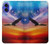 S3841 白頭ワシ カラフルな空 Bald Eagle Flying Colorful Sky iPhone 16 バックケース、フリップケース・カバー