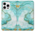 S3399 緑の大理石のグラフィックプリント Green Marble Graphic Print iPhone 16 pro バックケース、フリップケース・カバー