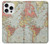 S3418 ヴィンテージの世界地図 Vintage World Map iPhone 16 pro バックケース、フリップケース・カバー