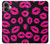 S2933 ピンクの唇のキス Pink Lips Kisses on Black iPhone 16 plus バックケース、フリップケース・カバー