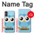 S3029 かわいい青いフクロウ Cute Blue Owl iPhone 16 plus バックケース、フリップケース・カバー