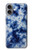 S3439 インディゴタイダイ Fabric Indigo Tie Dye iPhone 16 plus バックケース、フリップケース・カバー