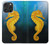 S2444 タツノオトシゴ 深い青色の海 Seahorse Underwater World iPhone 16 pro max バックケース、フリップケース・カバー
