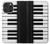 S3078 黒と白のピアノキーボード Black and White Piano Keyboard iPhone 16 pro max バックケース、フリップケース・カバー