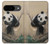 S2210 パンダふわふわアートの絵画 Panda Fluffy Art Painting Google Pixel 9 バックケース、フリップケース・カバー