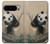 S2210 パンダふわふわアートの絵画 Panda Fluffy Art Painting Google Pixel 9 Pro バックケース、フリップケース・カバー