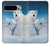 S0285 北極熊 北極 Polar Bear Family Arctic Google Pixel 9 Pro XL バックケース、フリップケース・カバー