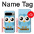 S3029 かわいい青いフクロウ Cute Blue Owl Google Pixel 9 Pro XL バックケース、フリップケース・カバー