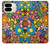 S3281 カラフルなヒッピーの花のパターン Colorful Hippie Flowers Pattern Google Pixel 9 Pro Fold バックケース、フリップケース・カバー