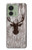 S2505 トナカイ古い木材グラフィックプリント Reindeer Head Old Wood Texture Graphic Printed Motorola Edge (2023), Edge 40 バックケース、フリップケース・カバー