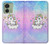 S3256 かわいいユニコーンの漫画 Cute Unicorn Cartoon Motorola Edge (2023), Edge 40 バックケース、フリップケース・カバー