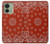 S3355 赤バンダナパターン Bandana Red Pattern Motorola Edge (2023), Edge 40 バックケース、フリップケース・カバー