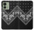 S3363 黒バンダナ Bandana Black Pattern Motorola Edge (2023), Edge 40 バックケース、フリップケース・カバー