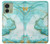 S3399 緑の大理石のグラフィックプリント Green Marble Graphic Print Motorola Edge (2023), Edge 40 バックケース、フリップケース・カバー