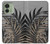 S3692 灰色の黒いヤシの葉 Gray Black Palm Leaves Motorola Edge (2023), Edge 40 バックケース、フリップケース・カバー