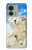 S3794 北極シロクマはシールに恋するペイント Arctic Polar Bear and Seal Paint Motorola Edge (2023), Edge 40 バックケース、フリップケース・カバー