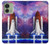 S3913 カラフルな星雲スペースシャトル Colorful Nebula Space Shuttle Motorola Edge (2023), Edge 40 バックケース、フリップケース・カバー