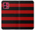 S2638 黒と赤のストライプ Black and Red Striped Motorola Moto G84 バックケース、フリップケース・カバー