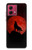 S2955 狼は赤月にハウリング Wolf Howling Red Moon Motorola Moto G84 バックケース、フリップケース・カバー