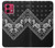 S3363 黒バンダナ Bandana Black Pattern Motorola Moto G84 バックケース、フリップケース・カバー