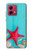 S3428 アクア 海星 貝 Aqua Wood Starfish Shell Motorola Moto G84 バックケース、フリップケース・カバー