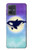 S3807 キラーホエールオルカ月パステルファンタジー Killer Whale Orca Moon Pastel Fantasy Motorola Moto G54 バックケース、フリップケース・カバー