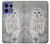 S1566 白フクロウ シロフクロウ Snowy Owl White Owl Motorola Edge 50 Pro バックケース、フリップケース・カバー