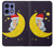 S2849 かわいいスリーピーフクロウ Cute Sleepy Owl Moon Night Motorola Edge 50 Pro バックケース、フリップケース・カバー