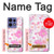 S3036 ピンクフラワーフローラ Pink Sweet Flower Flora Motorola Edge 50 Pro バックケース、フリップケース・カバー