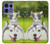 S3795 不機嫌子猫遊び心シベリアンハスキー犬ペイント Kitten Cat Playful Siberian Husky Dog Paint Motorola Edge 50 Pro バックケース、フリップケース・カバー