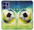 S3844 輝くサッカー サッカーボール Glowing Football Soccer Ball Motorola Edge 50 Pro バックケース、フリップケース・カバー