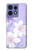 S2361 紫の花 Purple White Flowers Motorola Edge 50 Fusion バックケース、フリップケース・カバー