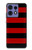 S2638 黒と赤のストライプ Black and Red Striped Motorola Edge 50 Fusion バックケース、フリップケース・カバー