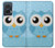 S3029 かわいい青いフクロウ Cute Blue Owl Motorola Edge 50 Fusion バックケース、フリップケース・カバー